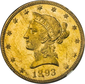image for: 1893-O $10 NGC MS61