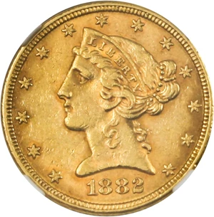 image for: 1882 $5 NGC MS61