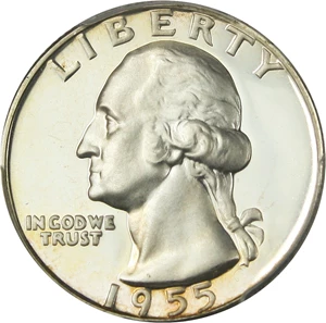 image for: 1955 25c PCGS Proof 66 DCAM