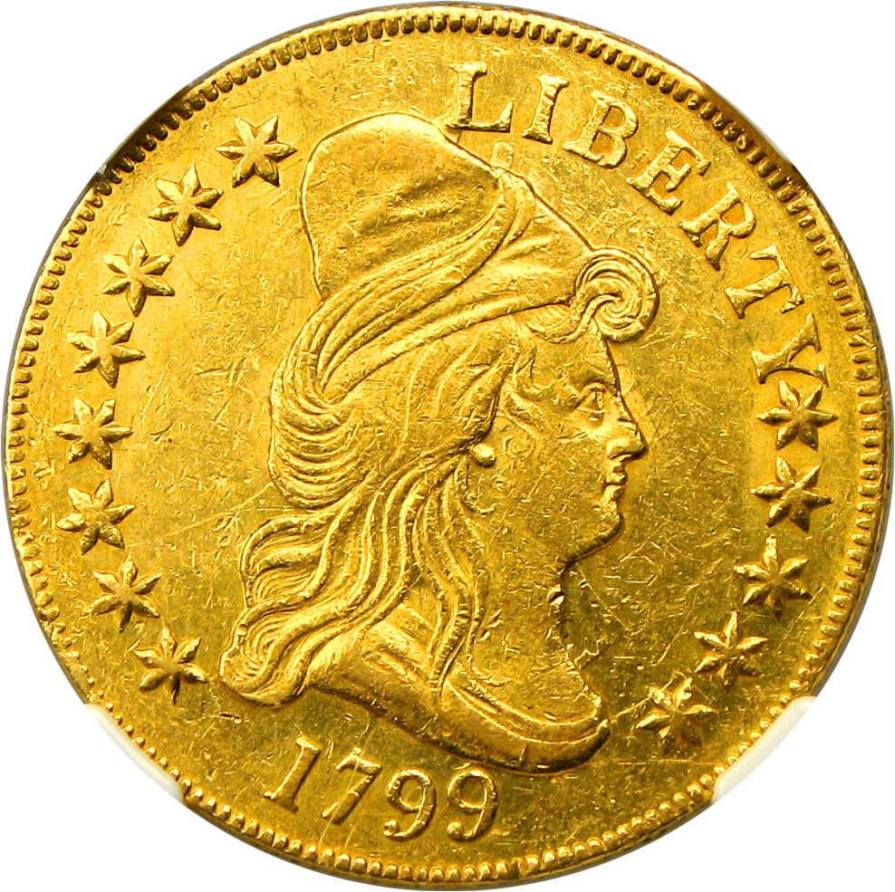 image for: 1799 $10 NGC AU58 (Small Stars Obverse)