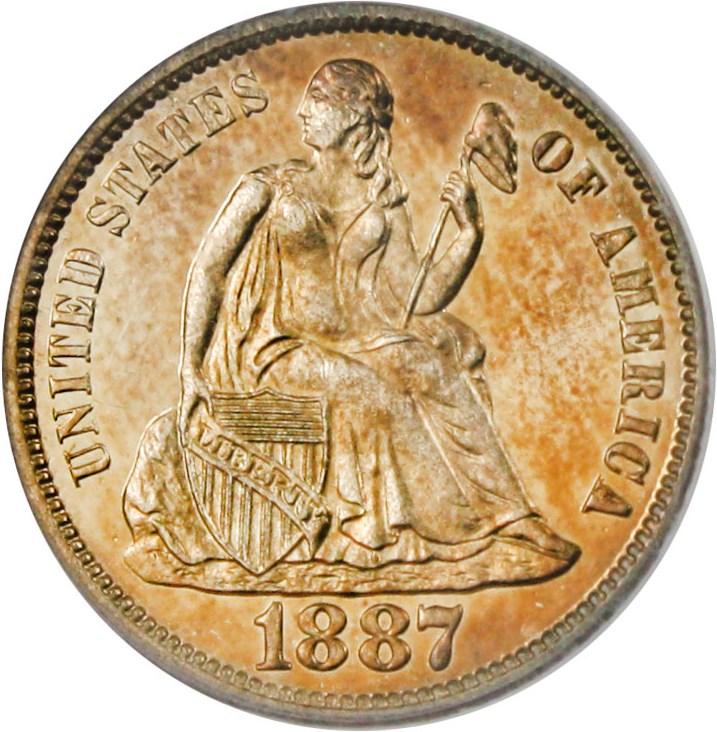image for: 1887 10c PCGS/CAC Proof 63 CAM