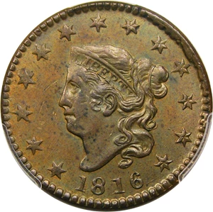 image for: 1816 1c PCGS MS62 BN (N-2)