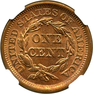 image for: 1856 1c NGC MS64 RD (Slanted 5)