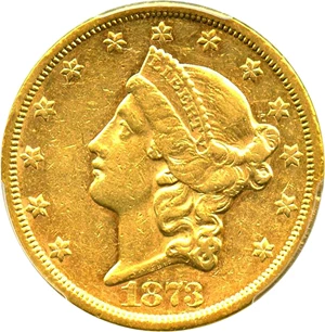 image for: 1873-S $20 PCGS AU53 (Closed 3)