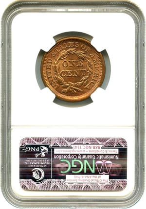 image for: 1856 1c NGC MS64 RD (Slanted 5)