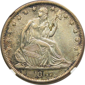 image for: 1867-S 50c NGC AU58 - No Reserve!