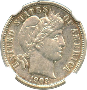 image for: 1903-O 10c NGC AU50