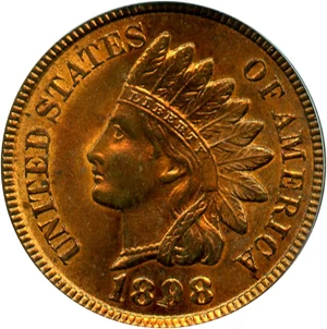 image for: 1898 1c PCGS MS64 RD
