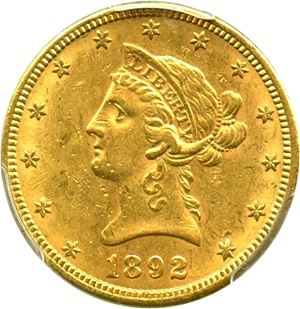 image for: 1892-S $10 PCGS AU58