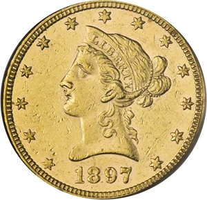 image for: 1897 $10 PCGS AU58 - No Reserve!