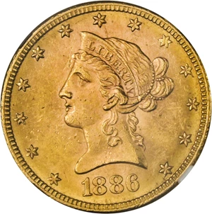 image for: 1886-S $10 NGC MS63