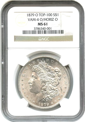 image for: 1879-O $1 NGC MS61 (VAM-4, O/Horizontal O) - No Reserve!