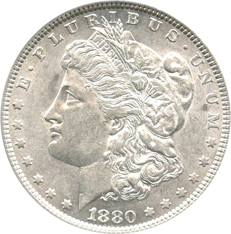 image for: 1880 $1 PCGS AU53 (VAM-23, 80/79) - No Reserve!