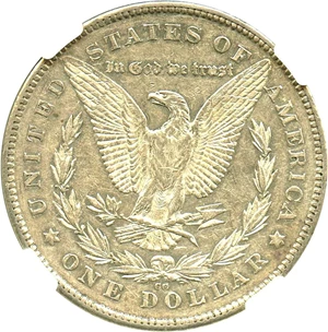 image for: 1878-CC $1 NGC AU53 (VAM-18, Doubled Leaves) - No Reserve!