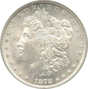 image for: 1878 7TF $1 PCGS/CAC MS64 (Reverse of 1879, VAM-203, Short Leaf)