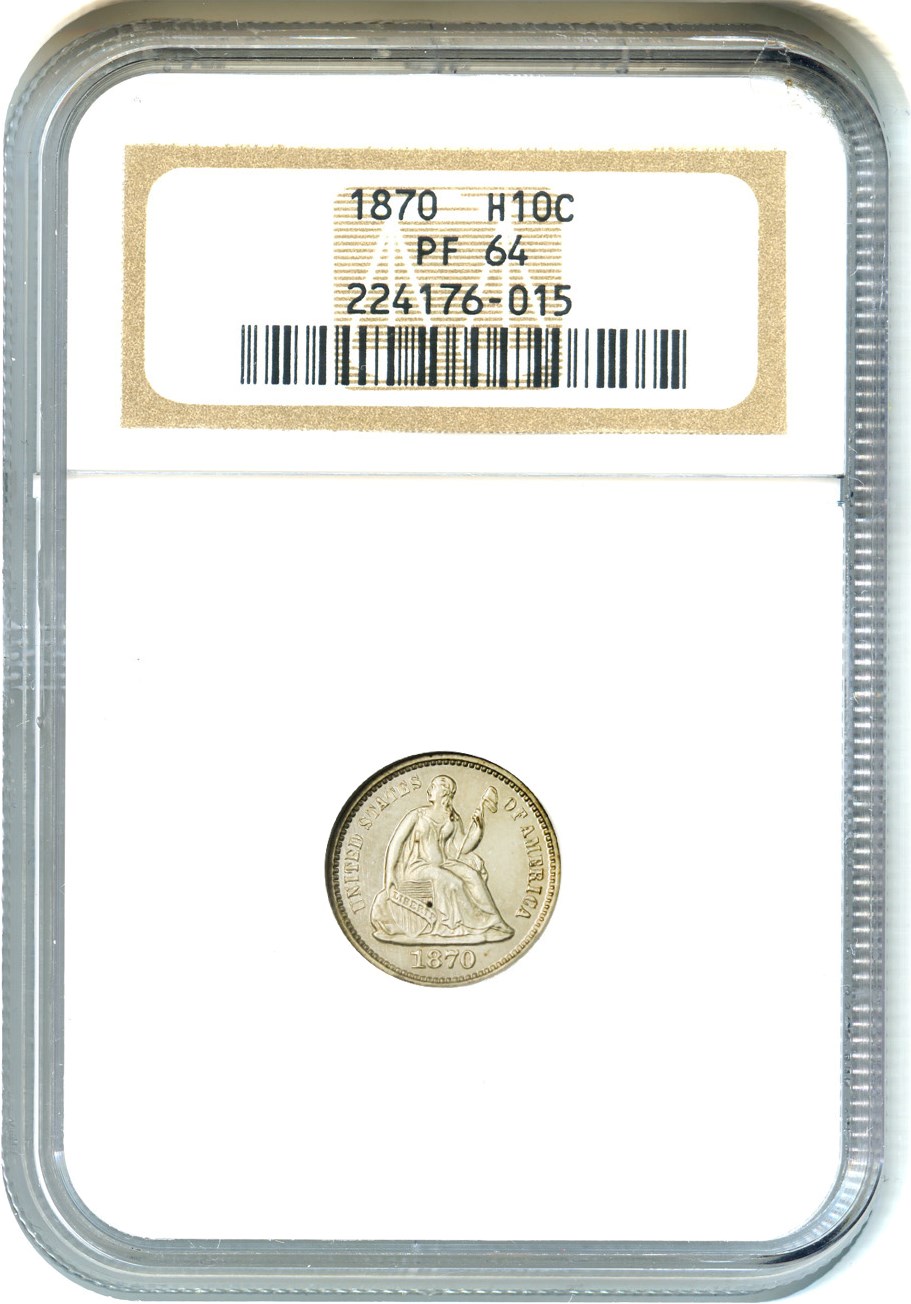 image for: 1870 H10c NGC Proof 64 - No Reserve!