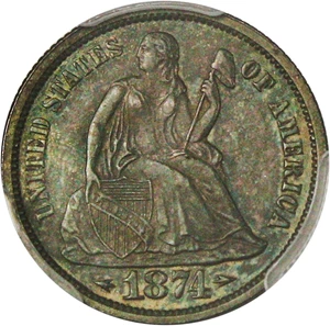 image for: 1874 10c PCGS/CAC Proof 64 (Arrows)