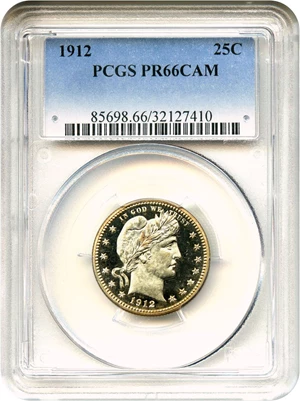 image for: 1912 25c PCGS Proof 66 CAM