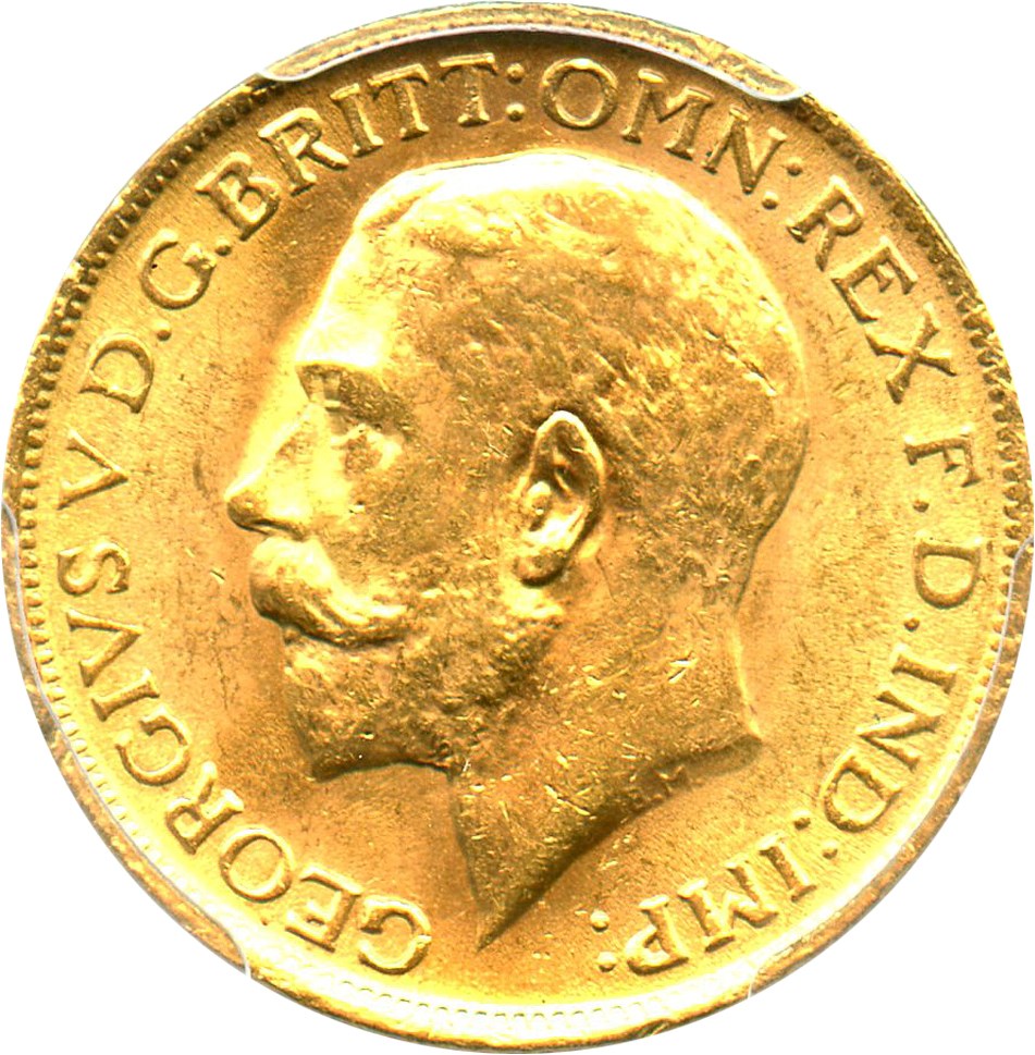 image for: Great Britain: 1913 Gold Sovereign PCGS MS63 (S-3996, KM-820) .2354oz Gold 
