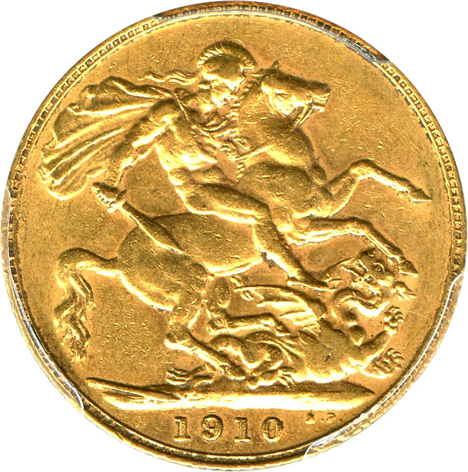 image for: Great Britain: 1910 Gold Sovereign PCGS AU53 (S-3969, KM-805) .2354oz Gold - No Reserve!