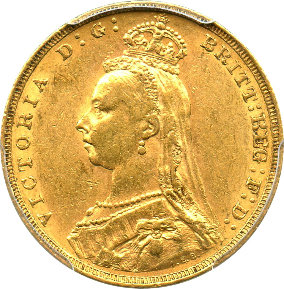 image for: Great Britain: 1889 Gold Sovereign PCGS AU55 (S-3866B, KM-767) .2355oz Gold