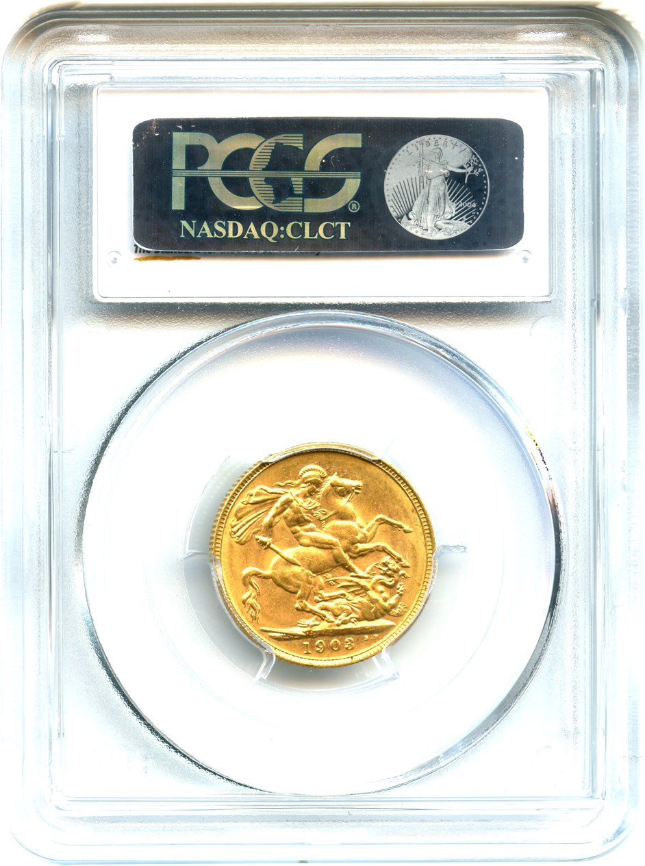 image for: Australia: 1903-P Gold Sovereign PCGS AU58 (S-3972, KM-15) .2354oz Gold