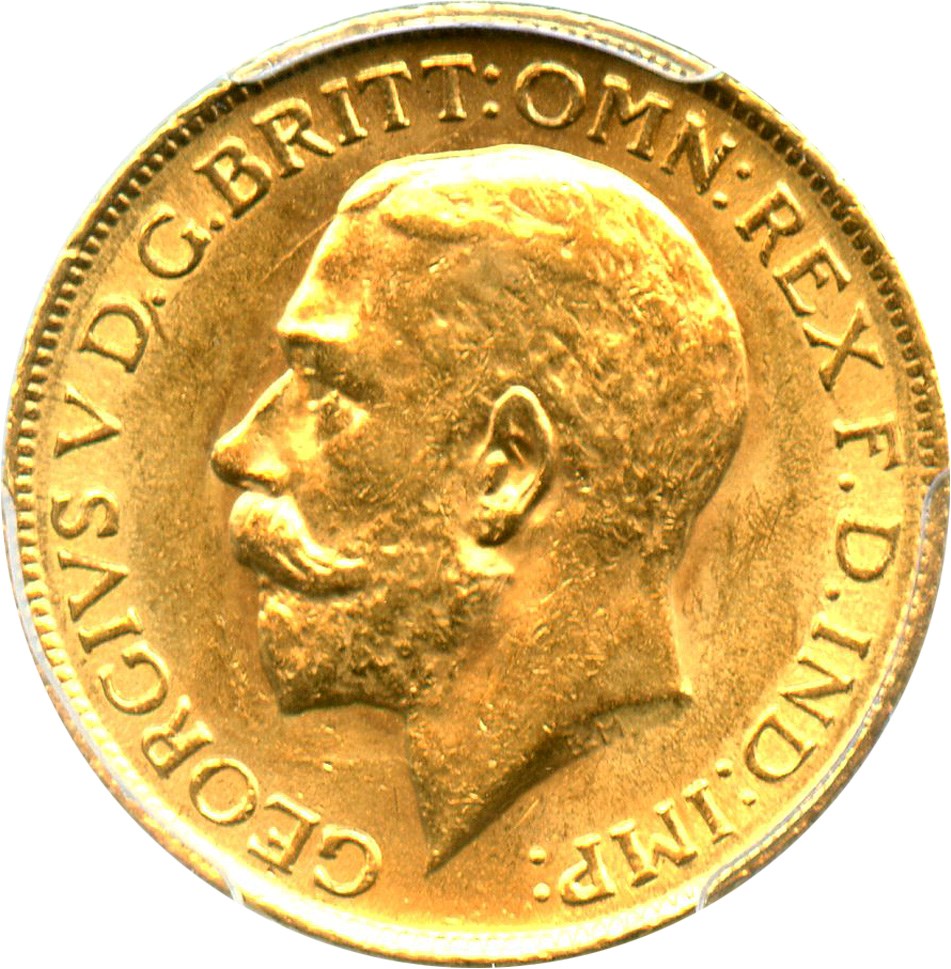image for: Great Britain: 1915 Gold Sovereign PCGS MS62 (S-3996, KM-820) .2355oz Gold
