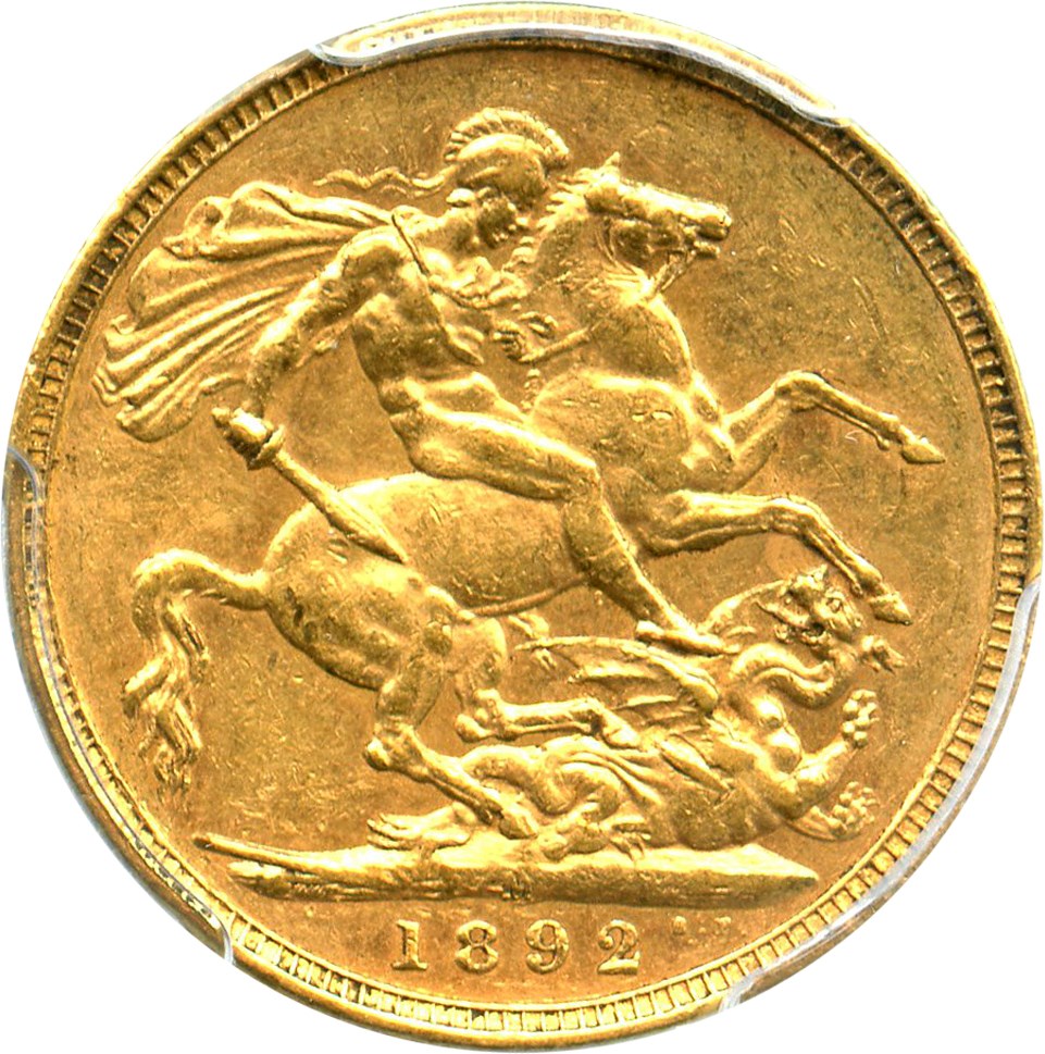 image for: Australia: 1892-M Jubilee Head Gold Sovereign PCGS AU53 (S-3867C, KM-10) .2355oz Gold
