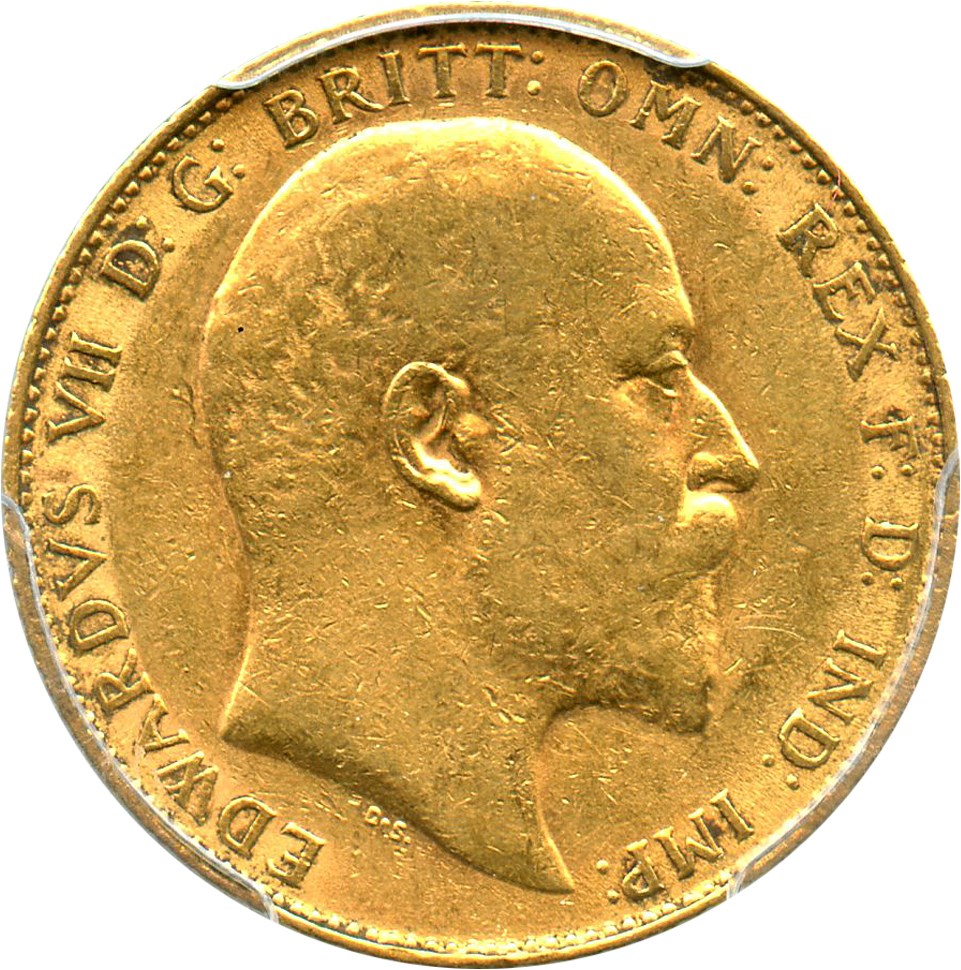 image for: Great Britain: 1910 Gold Sovereign PCGS AU53 (S-3969, KM-805) .2354oz Gold - No Reserve!