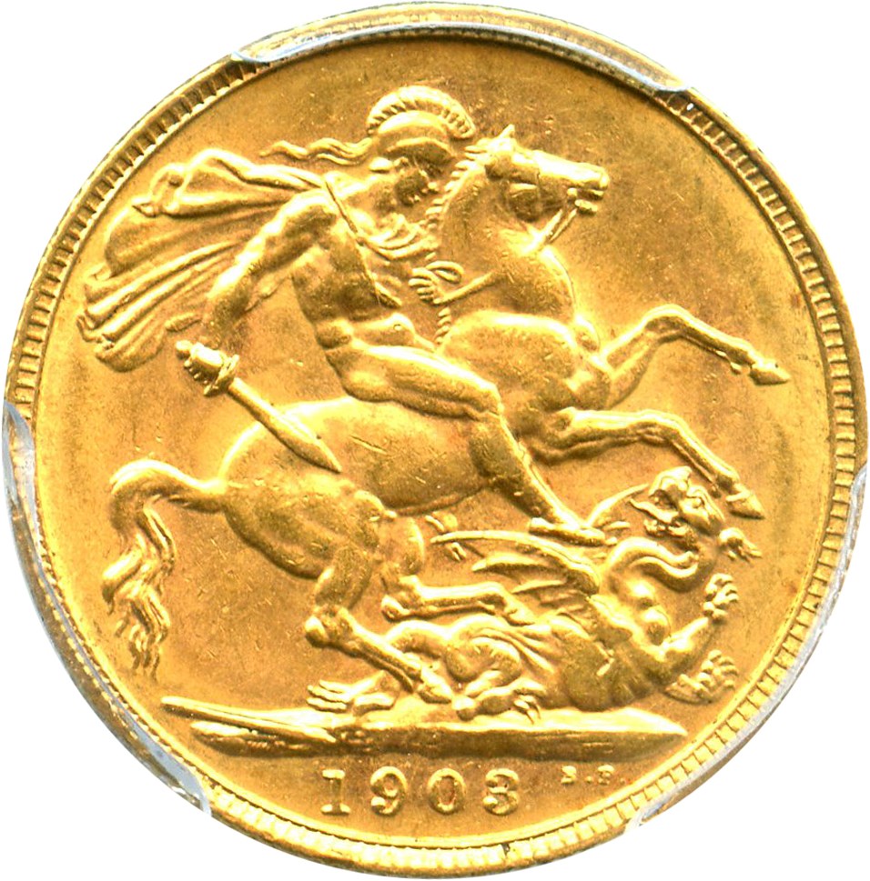image for: Australia: 1903-P Gold Sovereign PCGS AU58 (S-3972, KM-15) .2354oz Gold
