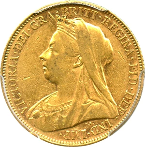 image for: Australia: 1901-M Gold Sovereign PCGS AU50 (S-3875, KM-13) .2354oz Gold - No Reserve!