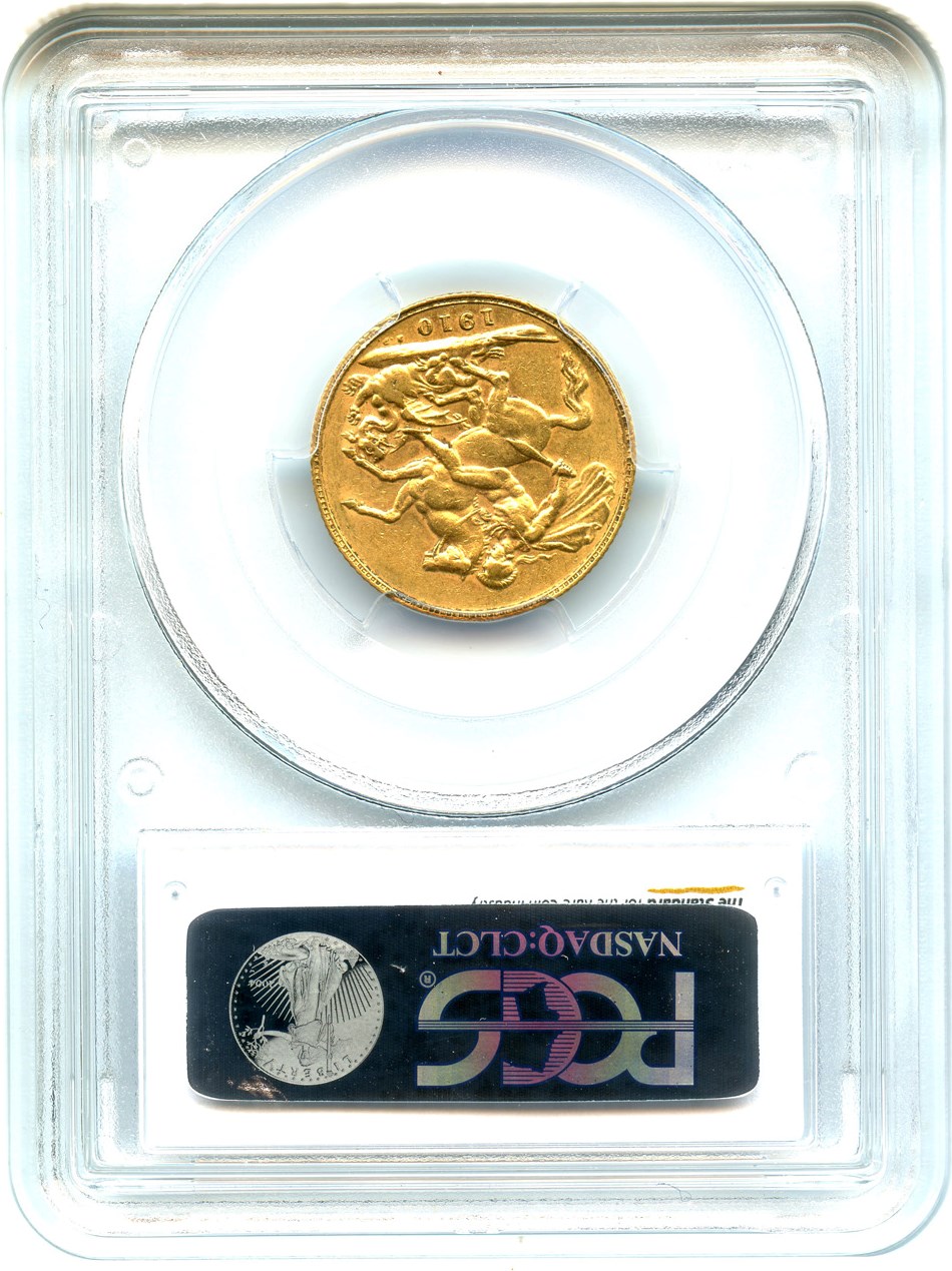 image for: Great Britain: 1910 Gold Sovereign PCGS AU53 (S-3969, KM-805) .2354oz Gold - No Reserve!