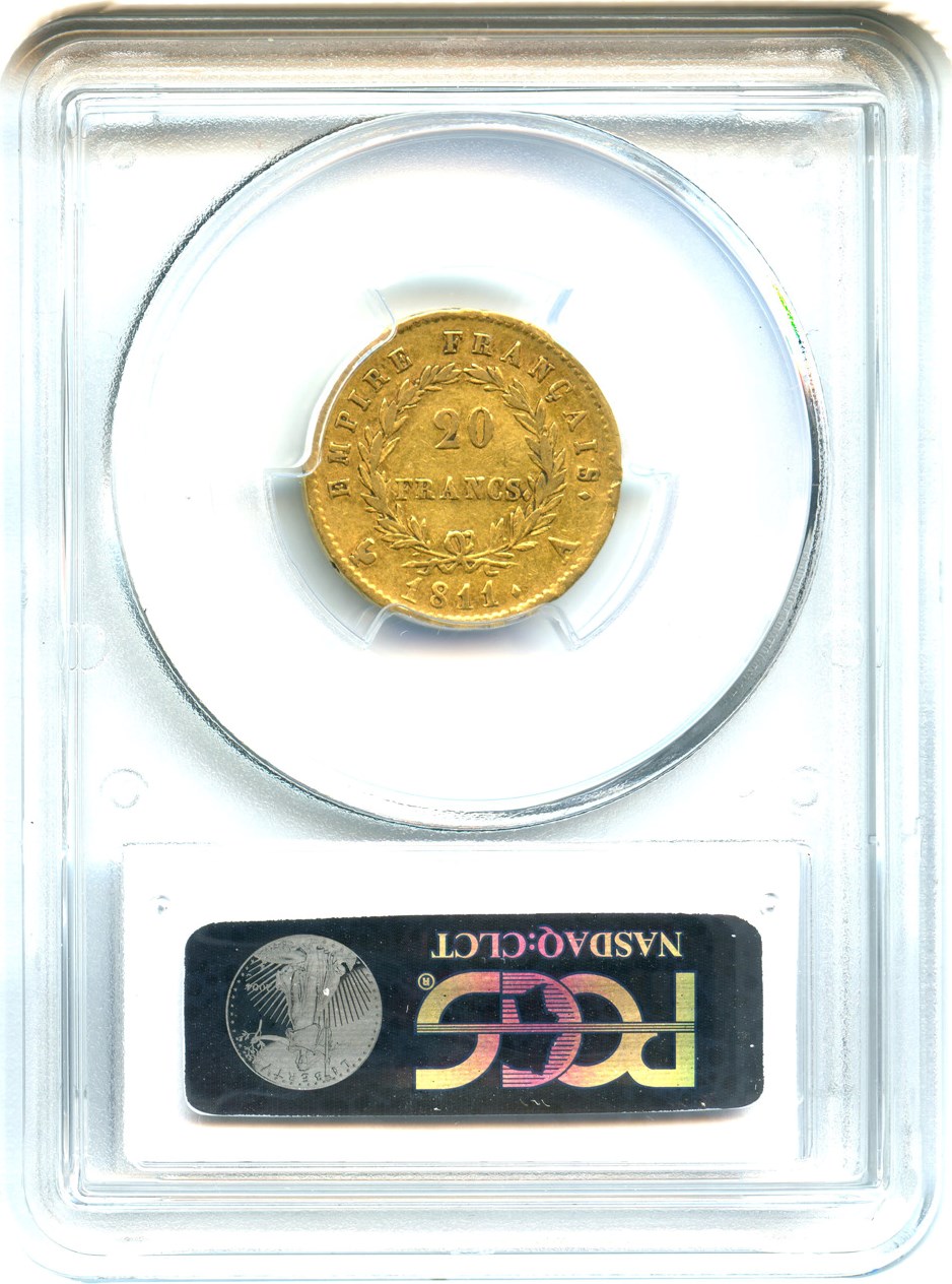 image for: France: 1811-A Gold 20 Franc PCGS XF45 (KM-695.1) .1867oz Gold