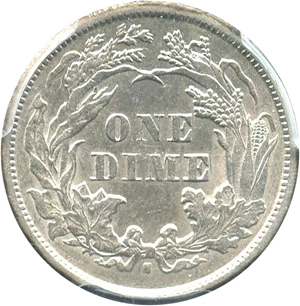 image for: 1874-S 10c PCGS/CAC AU55 (Arrows)