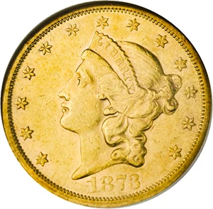 image for: 1873-S $20 NGC AU55 (Closed 3) - No Reserve!