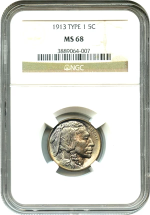 image for: 1913 5c NGC MS68 (Type 1)