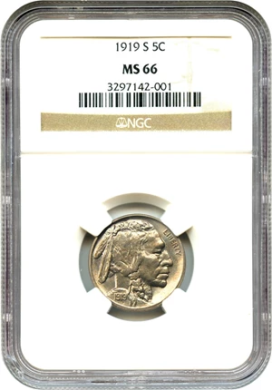 image for: 1919-S 5c NGC MS66