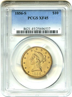 image for: 1856-S $10 PCGS XF45