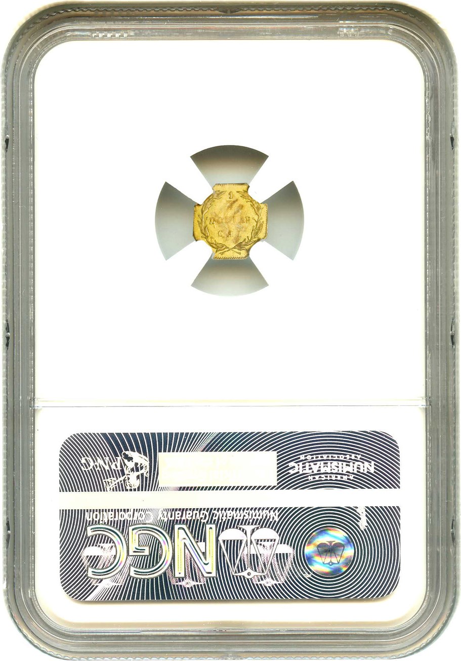 image for: California Fractional Gold: 1874 25c NGC MS62 (Octagonal, Liberty, BG-775)