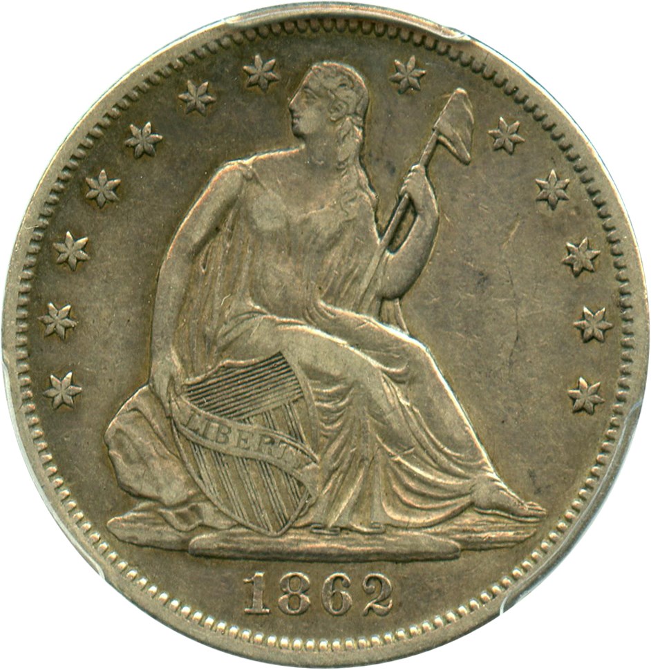 image for: 1862 50c PCGS VF35