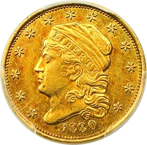 image for: 1830 $2 1/2 PCGS/CAC AU58
