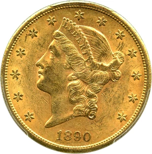 image for: 1890-S $20 PCGS/CAC MS61