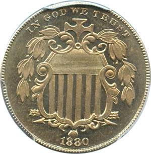image for: 1880 5c PCGS Proof 65