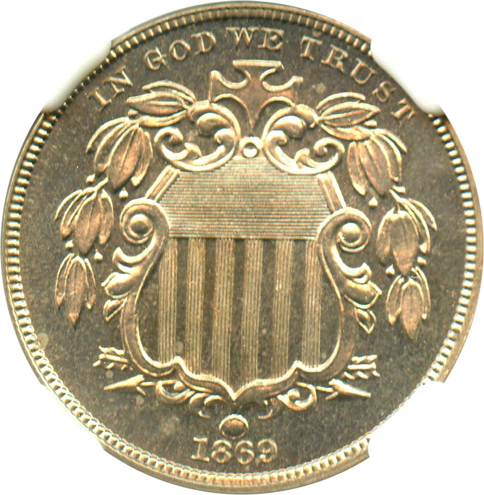 image for: 1869 5c NGC Proof 65