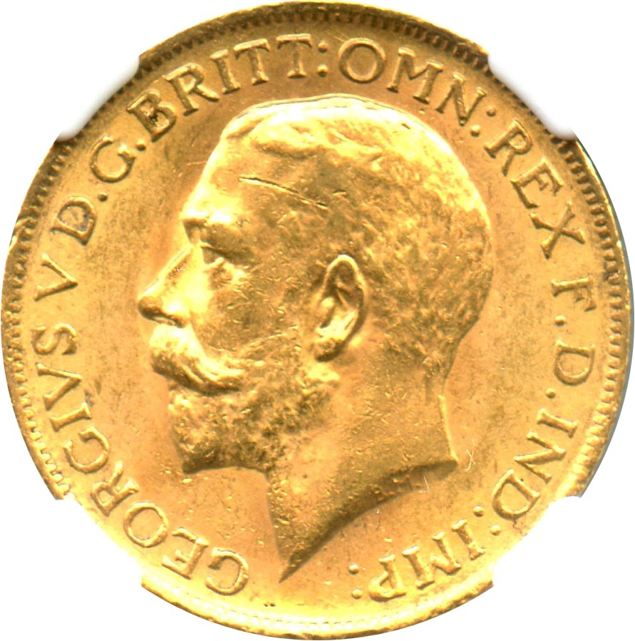image for: Great Britain: 1913 Sovereign NGC MS62 (KM#820) 0.2354 oz Gold - No Reserve!