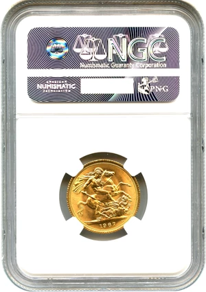 image for: Great Britain: 1967 Sovereign NGC MS64 (KM#908) 0.2354 oz Gold