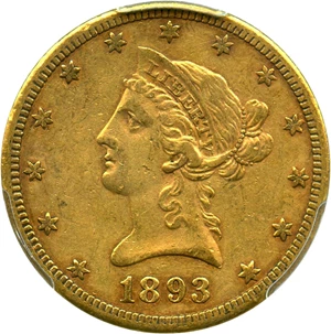 image for: 1893-CC $10 PCGS XF45