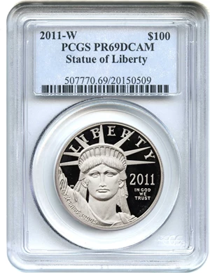 image for: 2011-W Platinum Eagle $100 PCGS Proof 69 DCAM