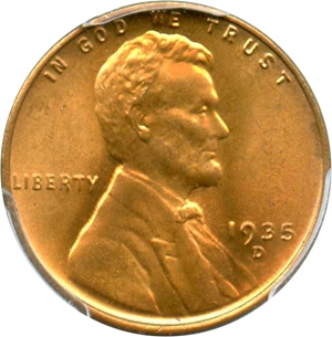 image for: 1935-D 1c PCGS/CAC MS67 RD