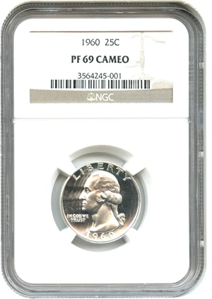 image for: 1960 25c NGC Proof 69 CAM